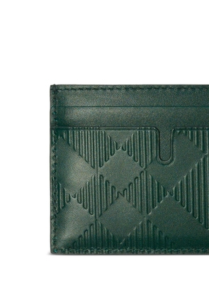 Burberry embossed check-pattern leather cardholder - Green