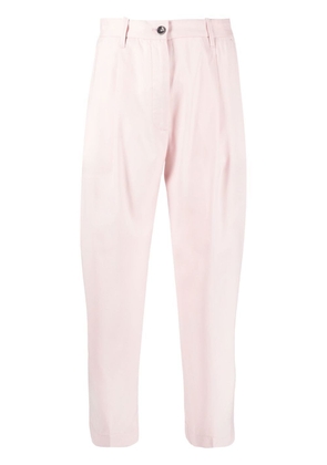 Nine In The Morning pleat-detail silk tapered trousers - Pink