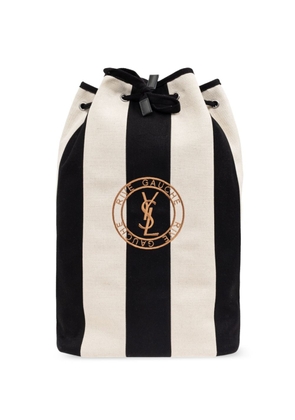 Saint Laurent striped cotton-blend backpack - Black