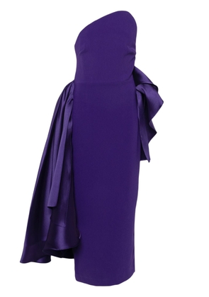 Solace London Nala draped midi dress - Purple