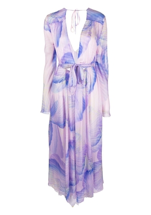 Forte Forte floral-print silk dress - Purple