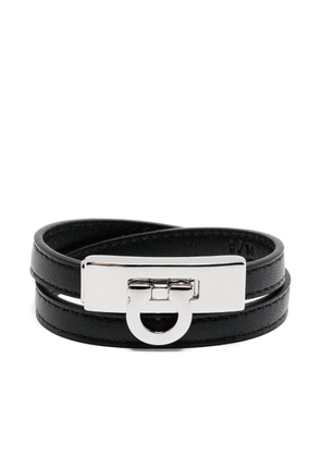 Ferragamo Gancini-buckle leather bracelet - Black