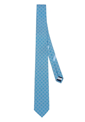 Ferragamo geometric-print silk tie - Blue