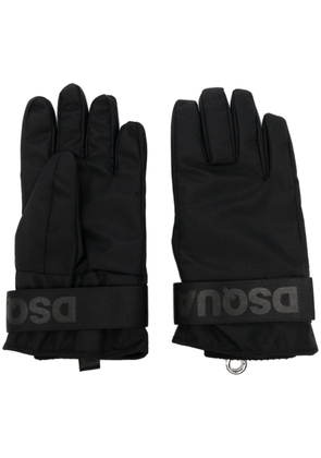 DSQUARED2 logo-strap padded gloves - Black