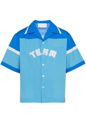 Prada Team-print striped cotton short - Blue