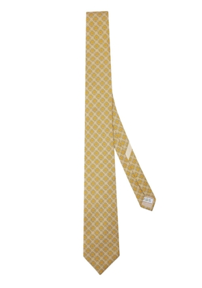 Ferragamo Gancini-pattern silk tie - Yellow