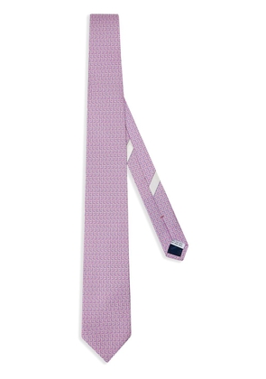 Ferragamo geometric-print silk tie - Purple