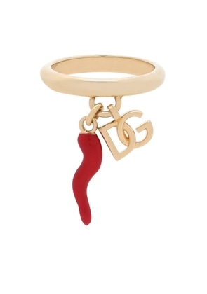 Dolce & Gabbana logo-charm ring - Gold