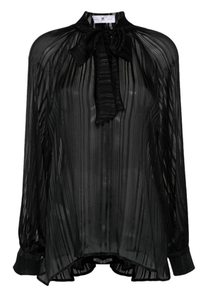 PT Torino striped sheer blouse - Black