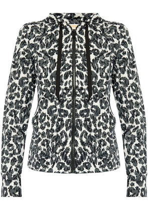 Michael Michael Kors leopard-print hooded jacket - Black
