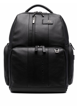 PIQUADRO logo-embossed backpack - Black