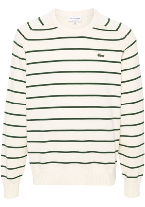 Lacoste striped cotton jumper - White