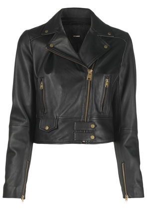 PINKO cropped biker jacket - Black