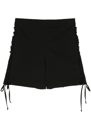 Federica Tosi lace-up poplin shorts - Black
