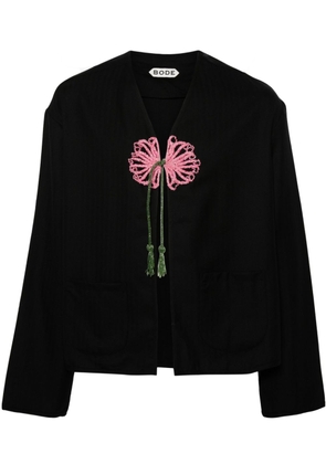 BODE Abilene beaded-flower jacket - Black
