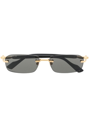 Gucci Eyewear rimless rectangle-frame sunglasses - Black