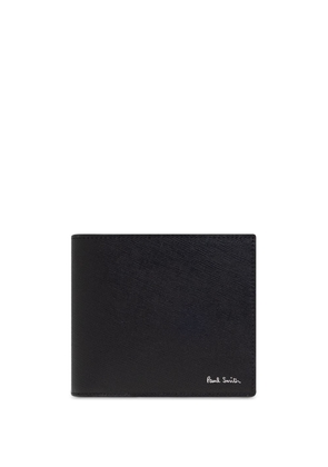 Paul Smith logo-stamp leather wallet - Black