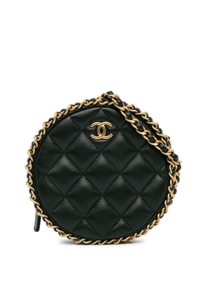CHANEL Pre-Owned 2020 CC Quilted Lambskin Round Chain Around Clutch With Chain crossbody bag - Black