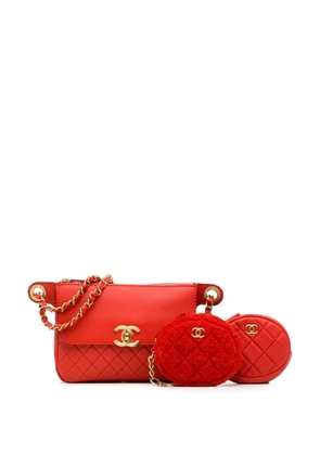 CHANEL Pre-Owned 2019 CC Quilted Calfskin Flap and Coin Purse belt bag - Red