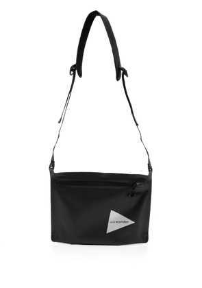 and Wander logo-print waterproof messenger bag - Black