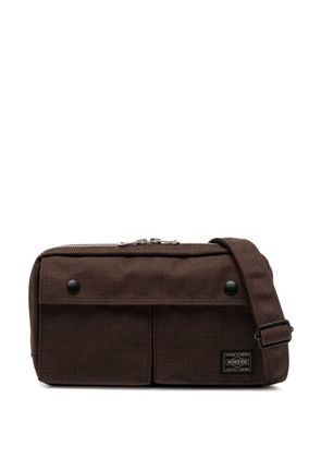 Porter-Yoshida & Co. logo-patch shoulder bag - Brown