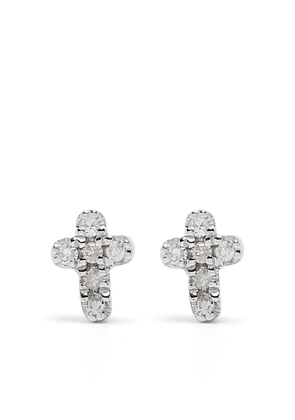 Djula 18kt white gold diamond Cross earrings - Silver