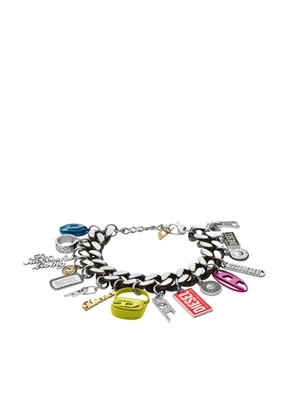 Diesel charm-detail chain bracelet - Silver