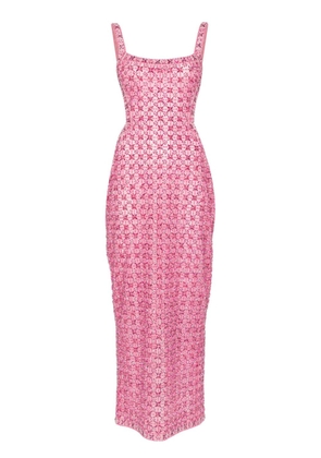 Dina Melwani crystal-embellished mesh dress - Pink