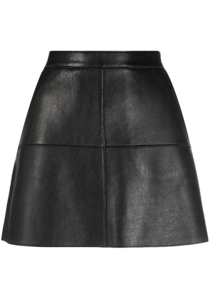 P.A.R.O.S.H. A-line leather mini skirt - Black