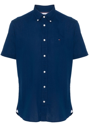 Tommy Hilfiger logo-embroidered short-sleeve shirt - Blue
