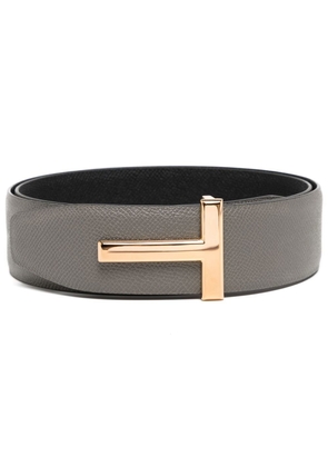 TOM FORD logo-buckle leather belt - Grey