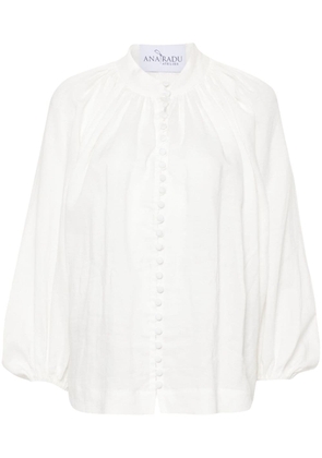 Ana Radu balloon-sleeve linen shirt - White