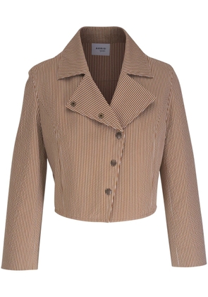 Akris Punto striped cropped jacket - Brown
