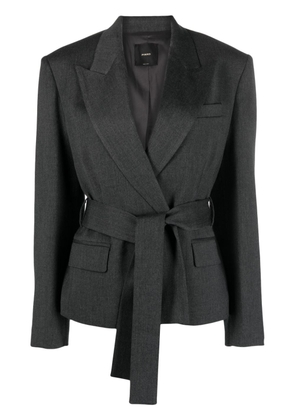 PINKO tie-waist wool-blend blazer - Grey
