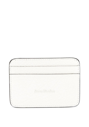 Acne Studios logo embossed leather cardholder - White