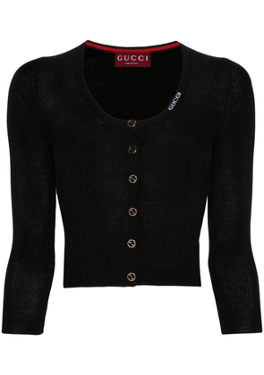 Gucci Interlocking G-buttons knitted cardigan - Black