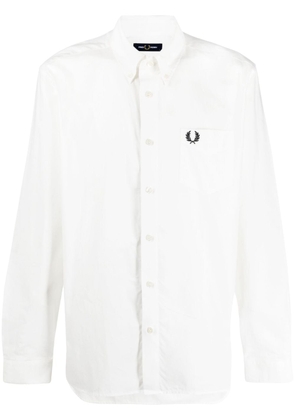 Fred Perry logo-embroidered cotton shirt - White