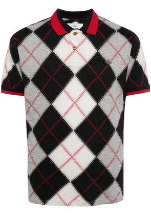 Vivienne Westwood argyle cotton polo shirt - Black