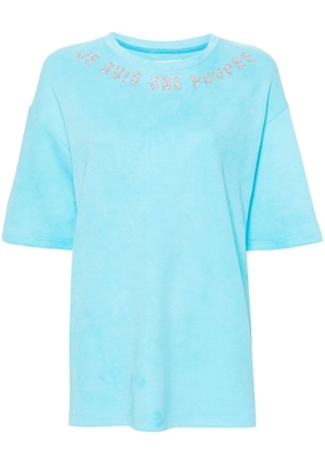 Loulou text-print cotton T-shirt - Blue