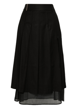 Peserico pleat-detail skirt - Black