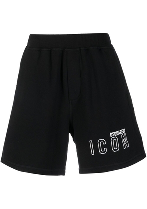 DSQUARED2 logo print cotton track shorts - Black