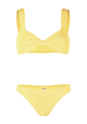 Hunza G Juno twisted-top crinkled bikini - Yellow