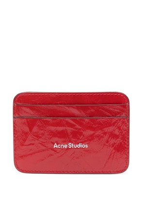 Acne Studios logo-debossed leather cardholder - Red