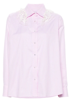 Loulou lace-detail striped shirt - Pink