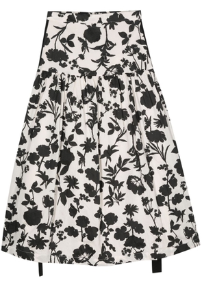 Max Mara Udente floral-print skirt - Black