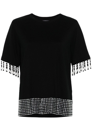 Loulou bead-embellished cotton T-shirt - Black