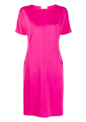 LIU JO crystal trim T-shirt dress - Pink