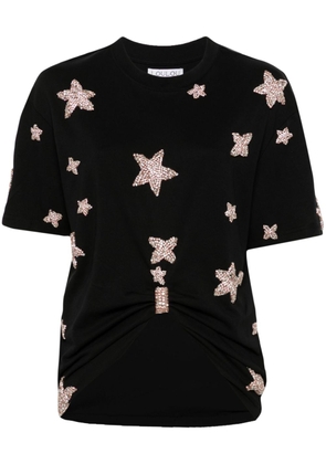 Loulou crystal-embellished cotton T-shirt - Black
