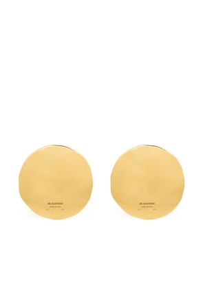 Jil Sander enamel plate earrings - Gold