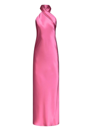 Galvan London Pandora halterneck satin dress - Pink